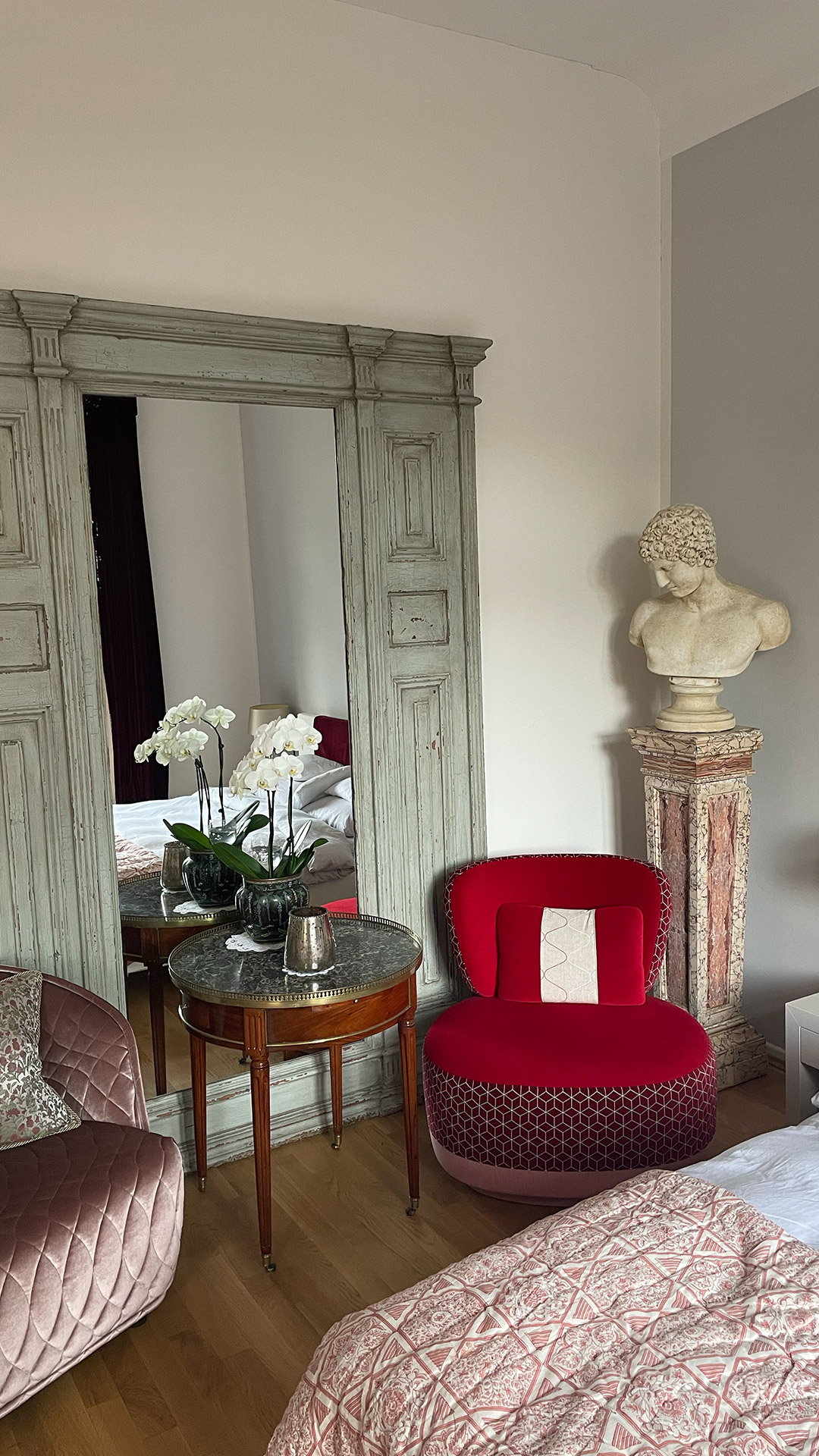 antique column and bust